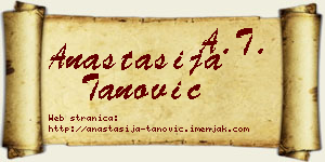 Anastasija Tanović vizit kartica